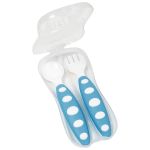 Conjunto de talheres com estojo higiênico Azul (6m+) - Buba