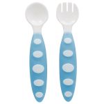 Conjunto de talheres com estojo higiênico Azul (6m+) - Buba