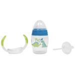 Copo com Alça e Canudo Extra 250ml Dinossauro Azul (6m+) - Buba