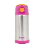 Garrafa Térmica Inox Parede Dupla 400ml Rosa (3m+) - Buba