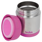 Pote Térmico Inox Parede Dupla Rosa 350ml (6m+) - Buba