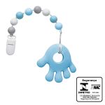 Mordedor em Silicone com Prendedor de Chupeta Azul (3m+) - Buba