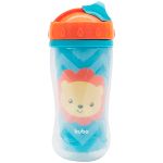Copo c/ Parede Dupla e Canudo Animal Fun Leãozinho 320ml (12m+) - Buba
