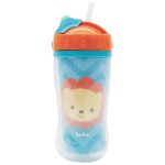 Copo c/ Parede Dupla e Canudo Animal Fun Leãozinho 320ml (12m+) - Buba
