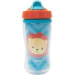 Copo c/ Parede Dupla e Canudo Animal Fun Leãozinho 320ml (12m+) - Buba