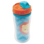 Copo c/ Parede Dupla e Canudo Animal Fun Leãozinho 320ml (12m+) - Buba