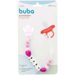 Prendedor de Chupeta em Silicone Baby Rosa (3m+) - Buba