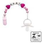Prendedor de Chupeta em Silicone Baby Rosa (3m+) - Buba