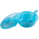 Kit Refeição: Bowl com tampa e Colher Azul (6m+) - Buba