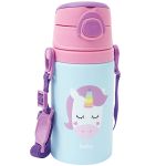 Garrafa de Alumínio com Canudo Animal Fun Unicórnio 400ml (3m+) - Buba