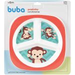 Prato com Divisórias para bebê Animal Fun Macaquinho (6m+) - Buba