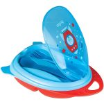 Kit Refeição Talher com Estojo Foguete Azul (6m+) - Buba