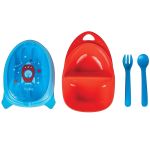 Kit Refeição Talher com Estojo Foguete Azul (6m+) - Buba