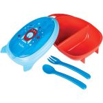 Kit Refeição Talher com Estojo Foguete Azul (6m+) - Buba