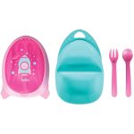 Kit Refeição Talher com Estojo Foguete Rosa (6m+) - Buba