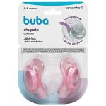 Kit 2 Chupetas Comfort Ursinho e Estrela Rosa Tam 1 (0-6m) - Buba