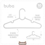 Kit 10 Cabides Infantil de Plástico Branco - Buba