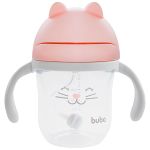 Copo com Alça Removível Gatinha Rosa 220ml (12m+) - Buba
