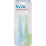 Kit 2 Colheres de Silicone Azul e Verde (6m+) - Buba