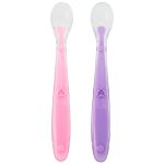 Kit 2 Colheres de Silicone Rosa e Lilás (6m+) - Buba