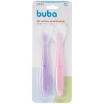 Kit 2 Colheres de Silicone Rosa e Lilás (6m+) - Buba