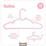 Kit 10 Cabides Infantil de Plástico Rosa - Buba
