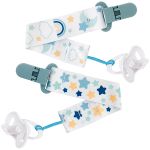Kit 2 Prendedores de Chupeta Estrelas Azul (3m+) - Buba