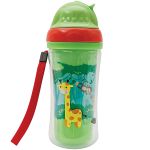 Copo c/ Parede Dupla e Canudo Animal Fun 250ml (12m+) - Buba