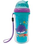 Copo c/ Parede Dupla e Canudo Turminha do Mar 250ml (12m+) - Buba
