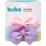 Kit 2 Laços com Presilha M Rosa/Lilás - Buba