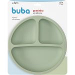 Prato em Silicone com Divisórias e Ventosa Verde (6m+) - Buba