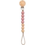 Prendedor de Chupeta em Silicone e Bambu Rosa (3m+) - Buba