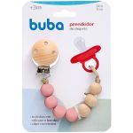 Prendedor de Chupeta em Silicone e Bambu Rosa (3m+) - Buba