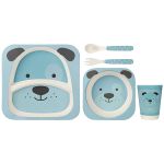 Kit Refeição em Bambu Cachorrinho Azul (6m+) - Buba