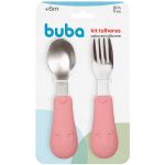 Kit Talher para bebê em Silicone e Inox Coelha Rosa (6m+) - Buba