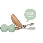 Prendedor de Chupeta em Silicone e Bambu Verde (3m+) - Buba