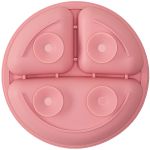 Prato em Silicone com Divisórias e Ventosa Rosa (6m+) - Buba