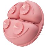 Prato em Silicone com Divisórias e Ventosa Rosa (6m+) - Buba