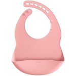 Babador com Cata-migalhas de Silicone Rosa (3m+) - Buba