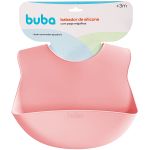 Babador com Cata-migalhas de Silicone Rosa (3m+) - Buba