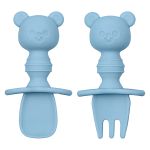 Kit Talher de Treinamento em Silicone Ursinho Azul (6m+) - Buba