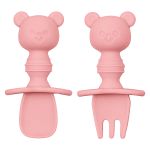 Kit Talher de Treinamento em Silicone Ursinho Rosa (6m+) - Buba