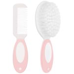 Escova e Pente Cerdas Macias Rosa Claro (0m+) - Buba
