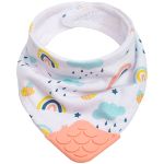 Babador Bandana com Mordedor Arco-Íris e Abelha (4m+) - Buba