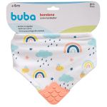 Babador Bandana com Mordedor Arco-Íris e Abelha (4m+) - Buba