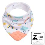 Babador Bandana com Mordedor Arco-Íris e Abelha (4m+) - Buba