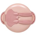Kit Refeição: Bowl com Compartimento e Talheres Rosa (6m+) - Buba