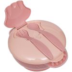 Kit Refeição: Bowl com Compartimento e Talheres Rosa (6m+) - Buba