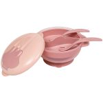 Kit Refeição: Bowl com Compartimento e Talheres Rosa (6m+) - Buba