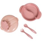 Kit Refeição: Bowl com Compartimento e Talheres Rosa (6m+) - Buba